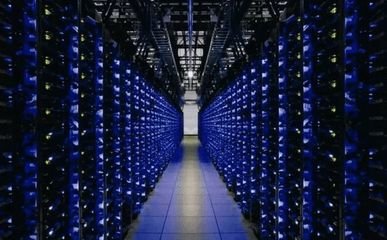 Modern mining farm with advanced cooling systems supporting Bitcoin ASIC miners